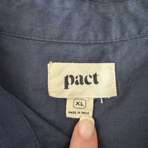 Pact Organic Cotton Shirt Women’s XL Blue Button Down Long Sleeve Pocket Casual - Picture 5 of 9